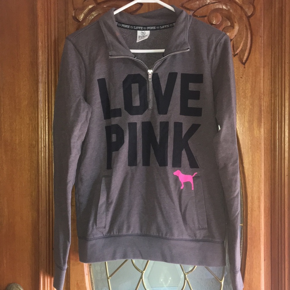 Small PINK Half Zip Pullover